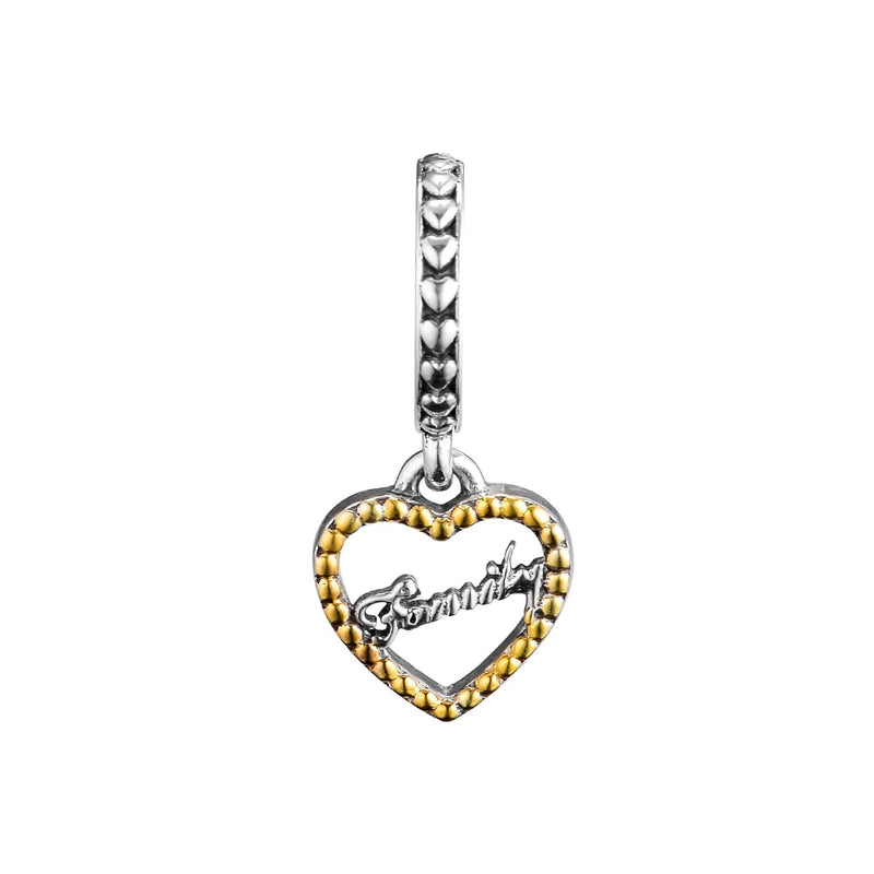 Family Charms 14K Plated Sterling Silver Beads for Bracelets