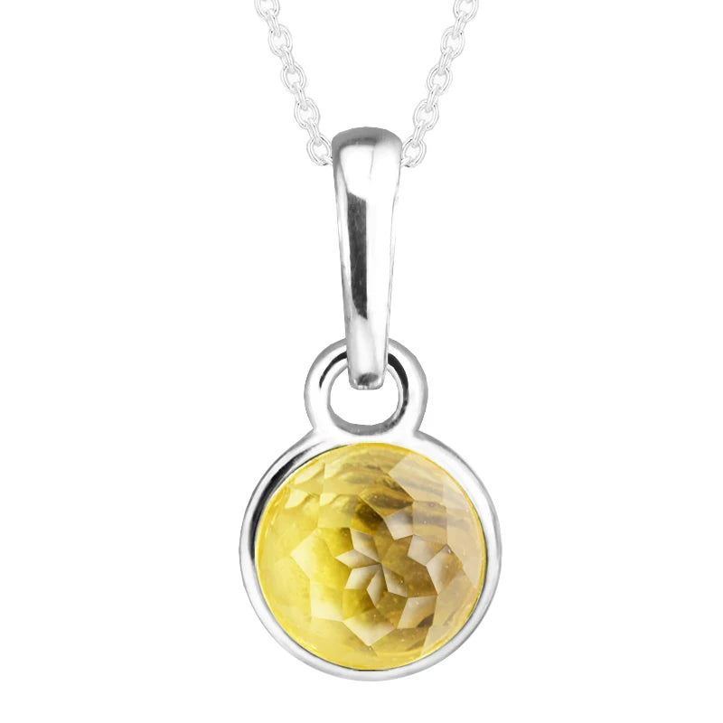 Sterling Silver November Droplet Charm with Citrine for Bracelets