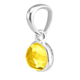 Sterling Silver November Droplet Charm with Citrine for Bracelets