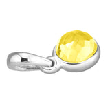 Sterling Silver November Droplet Charm with Citrine for Bracelets
