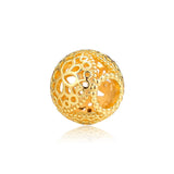 Openwork Flower Shine Beads 925 Sterling Silver Jewelry