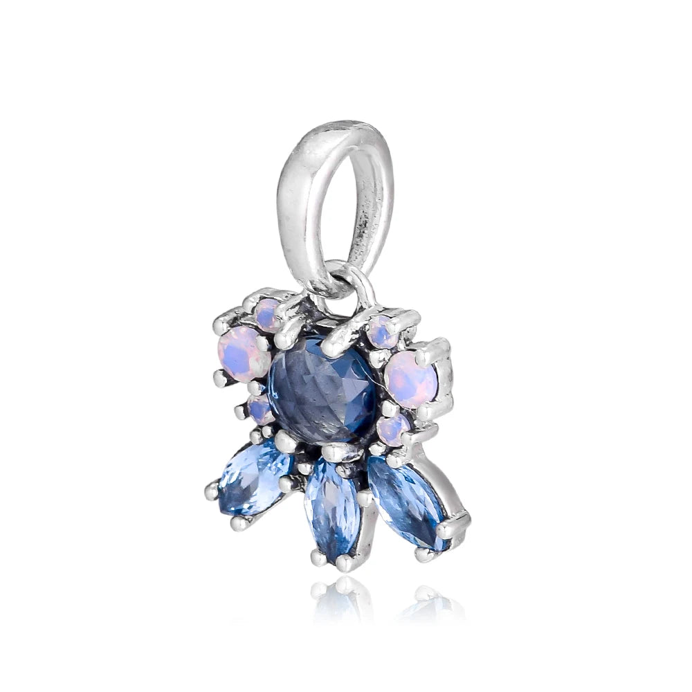 Frost Charms Sterling Silver Beads with Colored Crystal