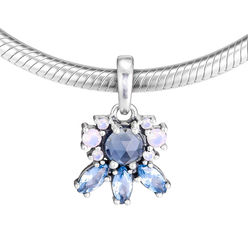 Frost Charms Sterling Silver Beads with Colored Crystal