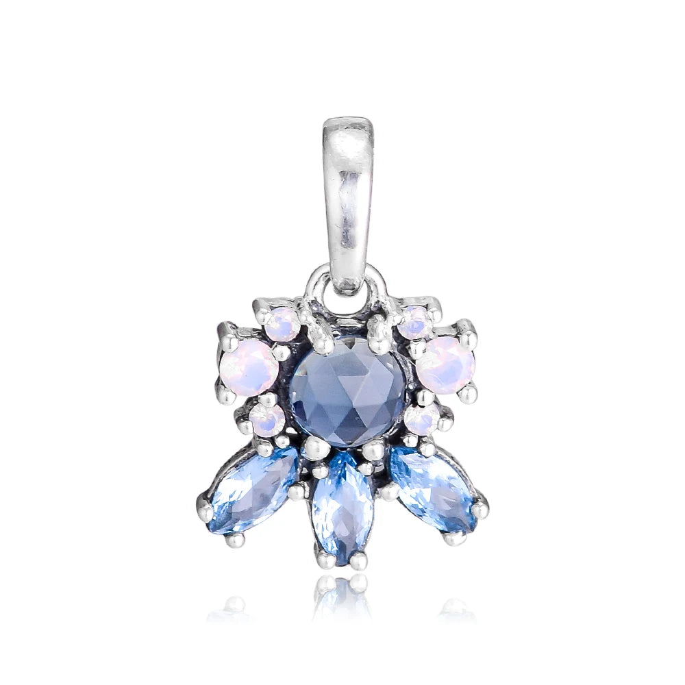 Frost Charms Sterling Silver Beads with Colored Crystal