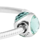 Radiant Droplet Beads with Icy Green Crystal Charm for Bracelets