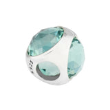 Radiant Droplet Beads with Icy Green Crystal Charm for Bracelets
