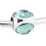 Radiant Droplet Beads with Icy Green Crystal Charm for Bracelets