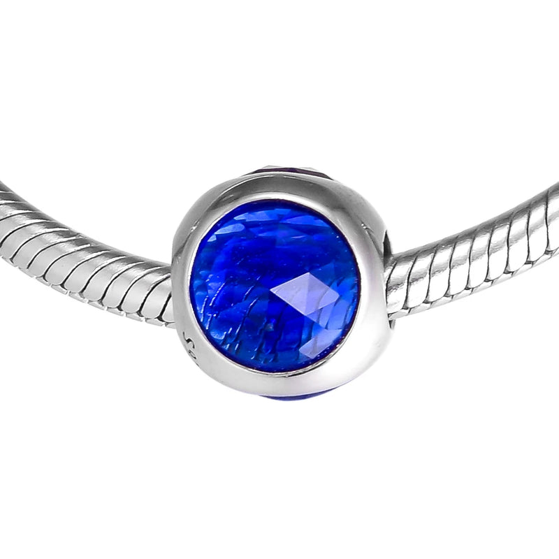 Radiant Droplet Beads with Royal Crystal 100% Sterling-Silver Charms