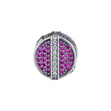Shimmering Red Clear CZ 100% Silver Beads for Bracelets