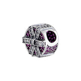Shimmering Red Clear CZ 100% Silver Beads for Bracelets