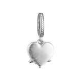 Snowflake Heart Charms 14K Plated Beads for Bracelets