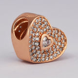 Sweetheart Charms with Rose 925 Sterling-Silver Beads