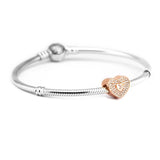 Sweetheart Charms with Rose 925 Sterling-Silver Beads