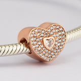 Sweetheart Charms with Rose 925 Sterling-Silver Beads