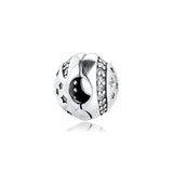 Sterling Silver Twinkling Night Clip Charms with Clear Cubic Zirconia
