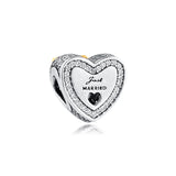 Wedding Heart Beads 100% Sterling Silver Charms