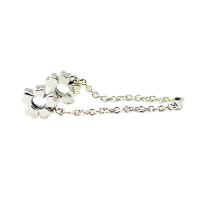 Wildflower Meadow Safety Chain Charms 925 Sterling Silver Beads