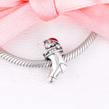 Sterling Silver Red Enamel Christmas Stocking Charms for Bracelets