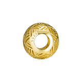 925 Silver Abstract Beads for Charms Bracelets with Golden Accent