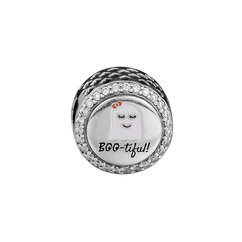 Bootiful Beads with Clear CZ 925 Sterling-Silver Bracelet Charms
