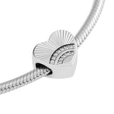 Fan Of Love Beads with Clear CZ 925 Sterling Silver Jewelry