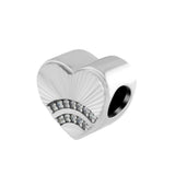 Fan Of Love Beads with Clear CZ 925 Sterling Silver Jewelry