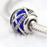 Galaxy Beads with CZ 925 Sterling Silver Charms Bracelet Fit