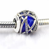 Galaxy Beads with CZ 925 Sterling Silver Charms Bracelet Fit