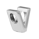 Letter V Bead 925 Sterling Silver Charm for Bracelets