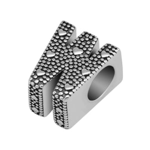 Letter W 925 Sterling Silver Charm Bead for Bracelets