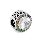 Multi-Color Radiant Hearts Beads 925 Sterling Silver Charms Bracelets