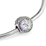 Multi-Color Radiant Hearts Beads 925 Sterling Silver Charms Bracelets