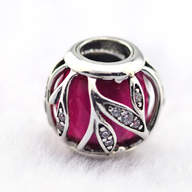 Nature's Radiance Beads Red CZ 925 Sterling Silver Jewelry