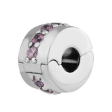 Shining Path Clip Bead Pink CZ 925 Sterling Silver
