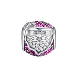 925 Sterling Silver Jolly Santa Bead with CZ