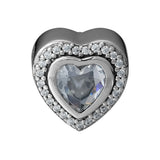 Sparkling Love Beads with Clear CZ 925 Sterling Silver
