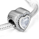 Sparkling Love Beads with Clear CZ 925 Sterling Silver