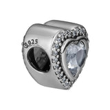 Sparkling Love Beads with Clear CZ 925 Sterling Silver