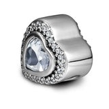 Sparkling Love Beads with Clear CZ 925 Sterling Silver
