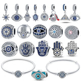 925 Silver Devil's Eye Charms Beads for Bracelet