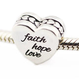 925 Silver Bracelets Faith, Hope, Love Enamel Charms