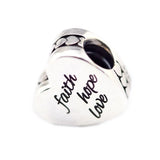 925 Silver Bracelets Faith, Hope, Love Enamel Charms