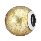 925 Sterling Silver Glitter Ball Charm Enamel Beads