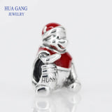 925 Sterling Silver Bear Honey Pot Christmas Charms Beads for Jewelry Making