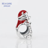 925 Sterling Silver Bear Honey Pot Christmas Charms Beads for Jewelry Making