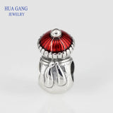 925 Sterling Silver Christmas snowman Charms Beads for Jewelry Making
