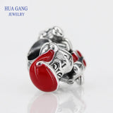 925 Sterling Silver Stitch Christmas Charms Beads for Bracelet