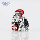 925 Sterling Silver Stitch Christmas Charms Beads for Bracelet