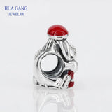 925 Sterling Silver Stitch Christmas Charms Beads for Bracelet