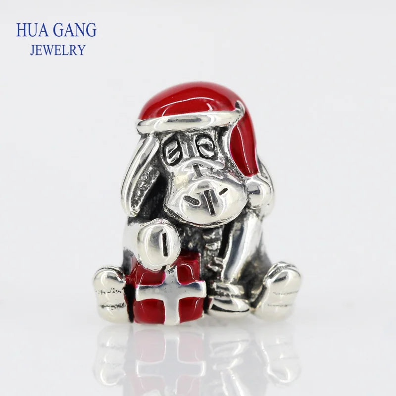 925 Sterling Silver Stitch Christmas Charms Beads for Bracelet